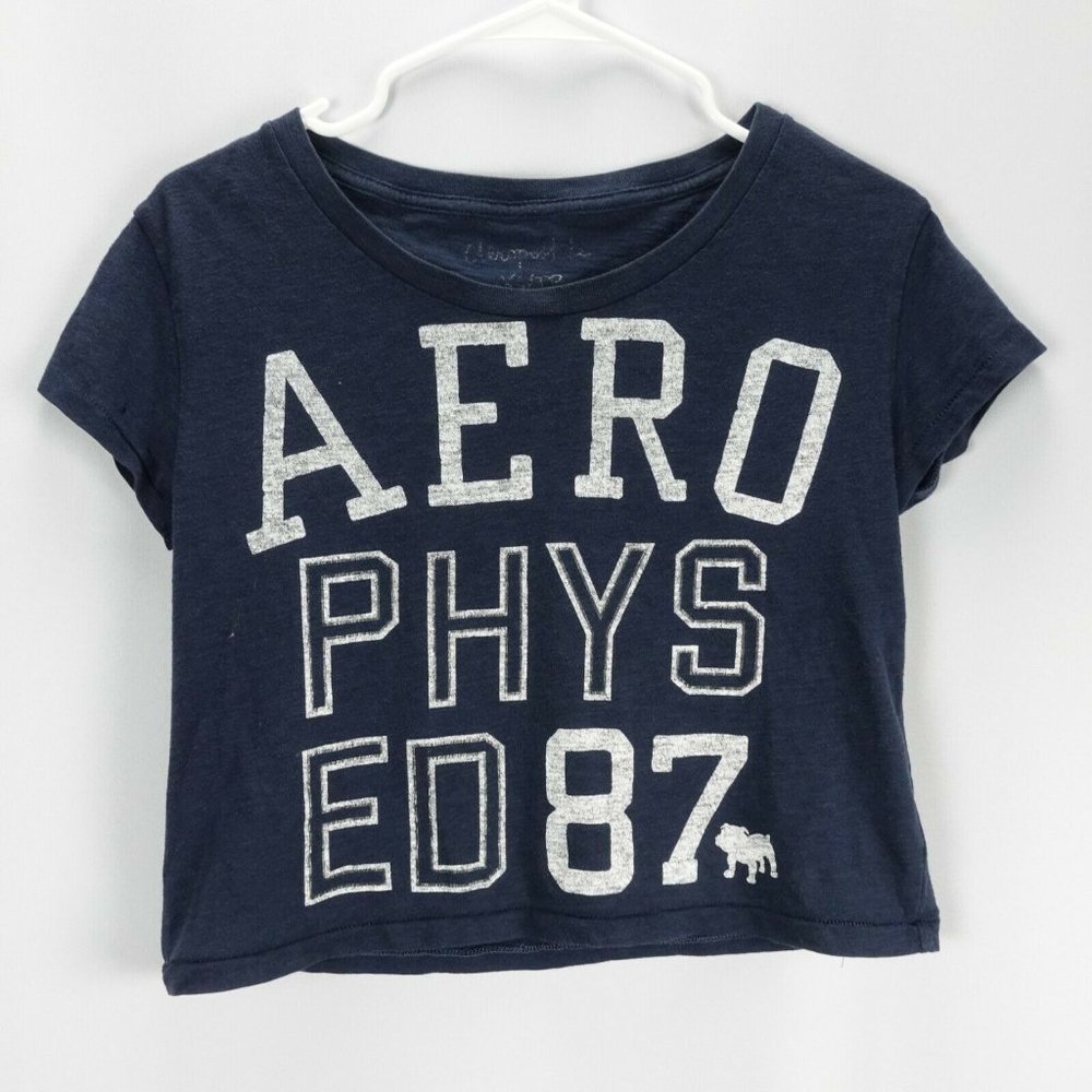 AEROPOSTALE Woman's Phys Ed 87 Crop Top Blue Size XS